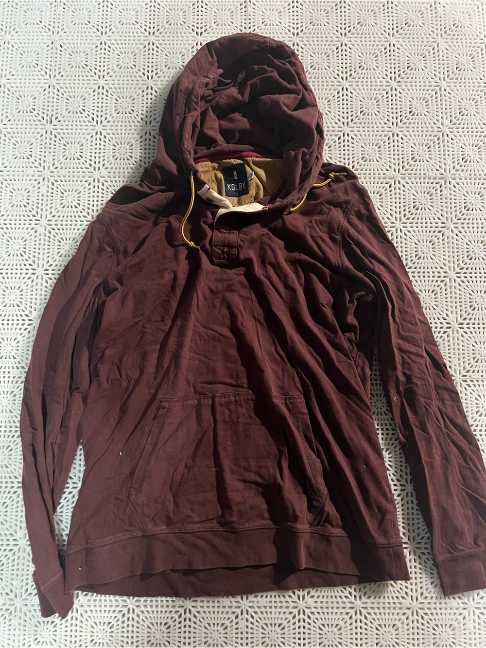 Men’s Maroon Hooded Pullover Sweatshirt